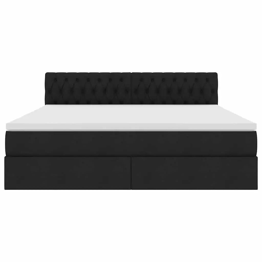 Lit avec rangement et matelas Noir 160 x 200 cm Velours - XIOS