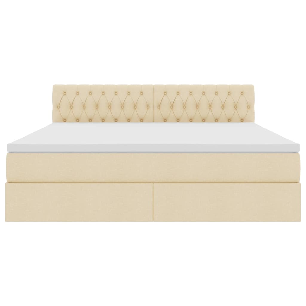 Lit avec rangement et matelas avec matelas Crème 160 x 200 cm - XIOS