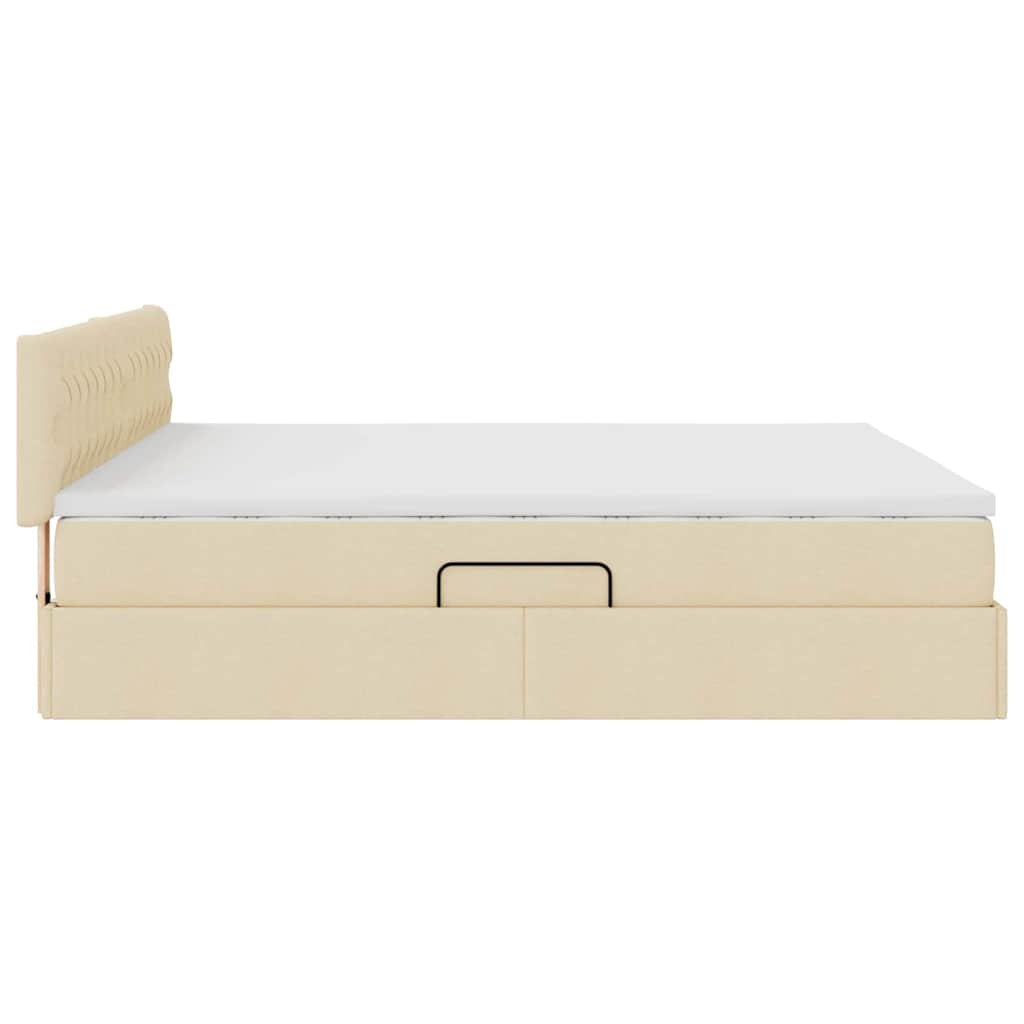 Lit avec rangement et matelas avec matelas Crème 160 x 200 cm - XIOS