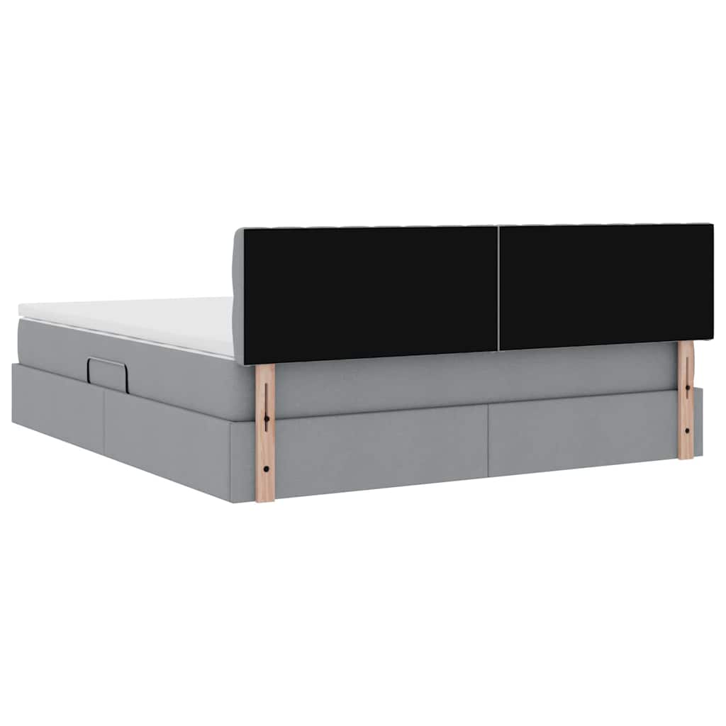Lit avec rangement et matelas Gris clair 180 x 200 cm - XIOS