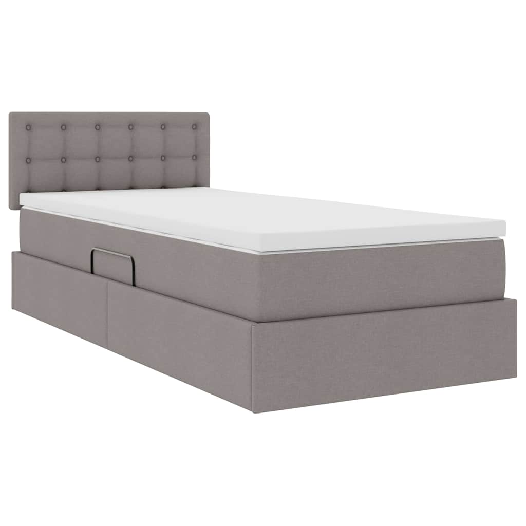 Lit avec rangement et matelas avec matelas Taupe 90 x 200 cm - XIOS