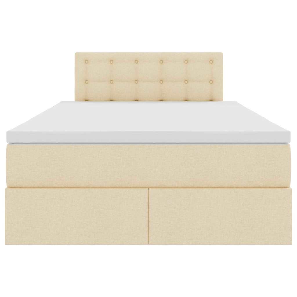 Lit avec rangement et matelas avec matelas Crème 120 x 200 cm - XIOS