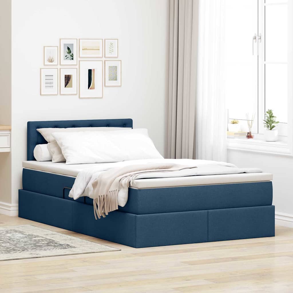 Lit avec rangement et matelas avec matelas Bleu 120 x 200 cm - XIOS