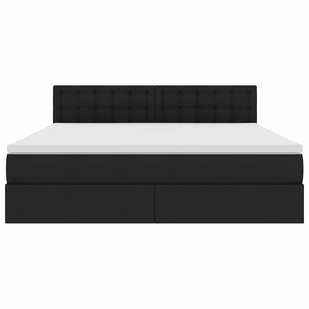 Lit avec rangement et matelas avec matelas Noir 160 x 200 cm - XIOS