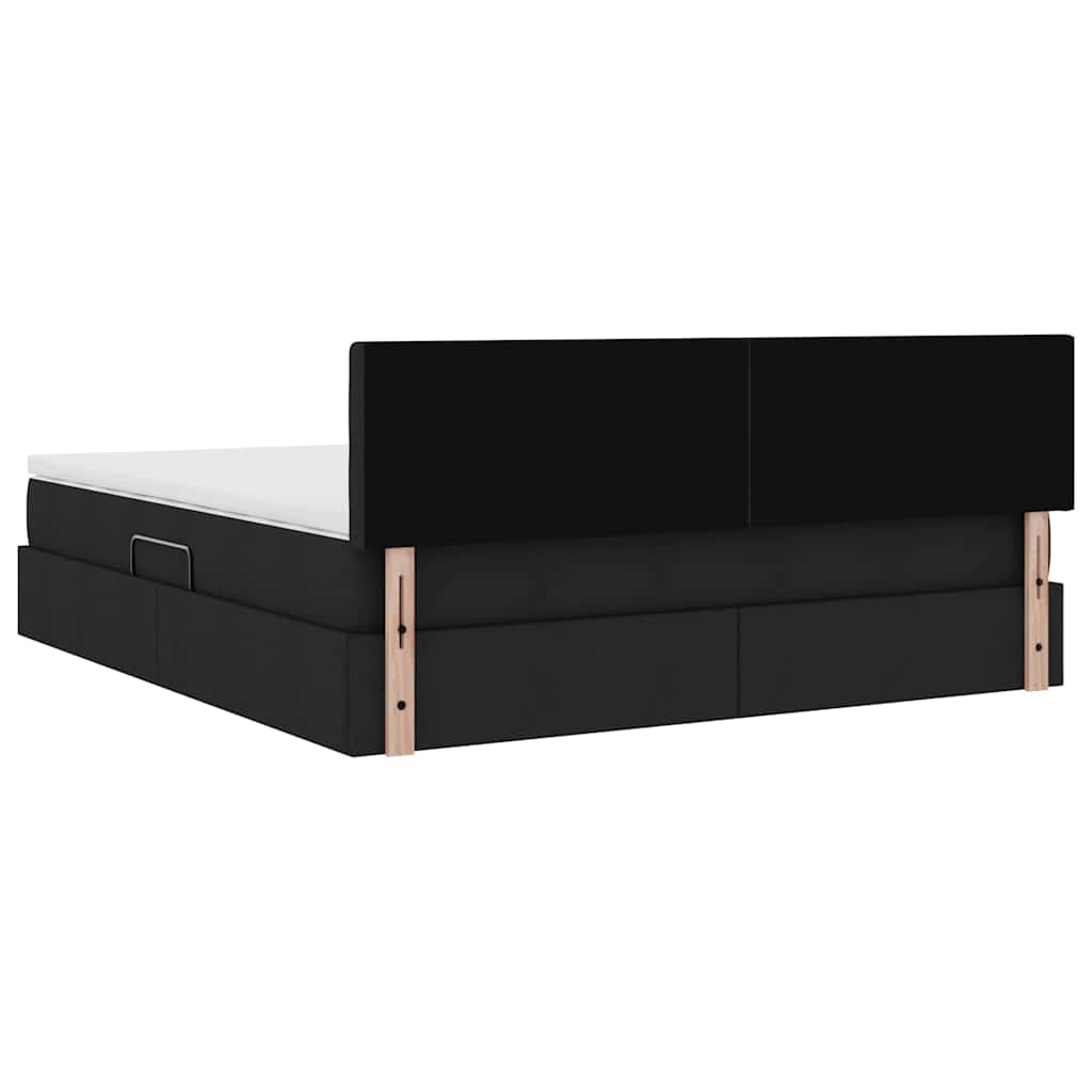 Lit avec rangement et matelas avec matelas Noir 180 x 200 cm - XIOS