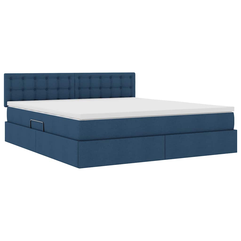 Lit avec rangement et matelas avec matelas Bleu 180 x 200 cm - XIOS