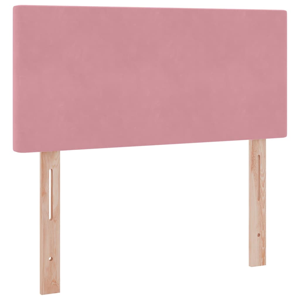 Lit de Rangement avec tête de lit Rose 90 x 190 cm Velours