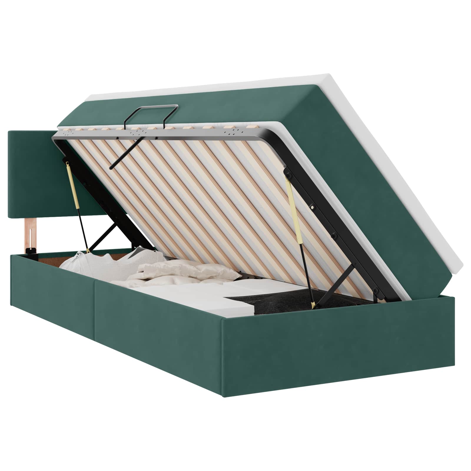 Lit de Rangement avec matelas Vert foncé 100 x 200 cm Velours - XIOS