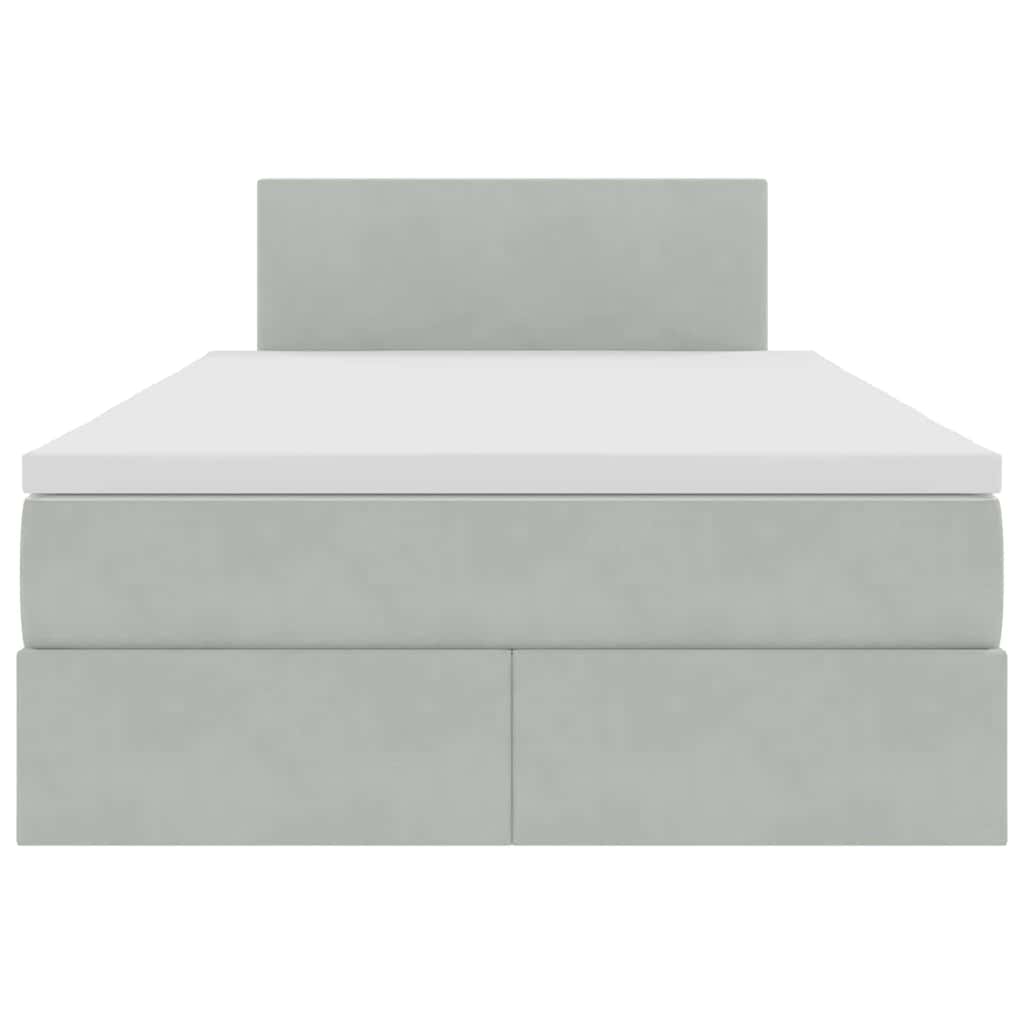 Lit de Rangement avec matelas Gris clair 120 x 200 cm Velours - XIOS