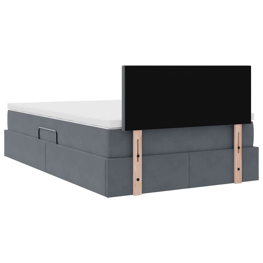 Lit de Rangement avec matelas Gris foncé 120 x 200 cm Velours - XIOS