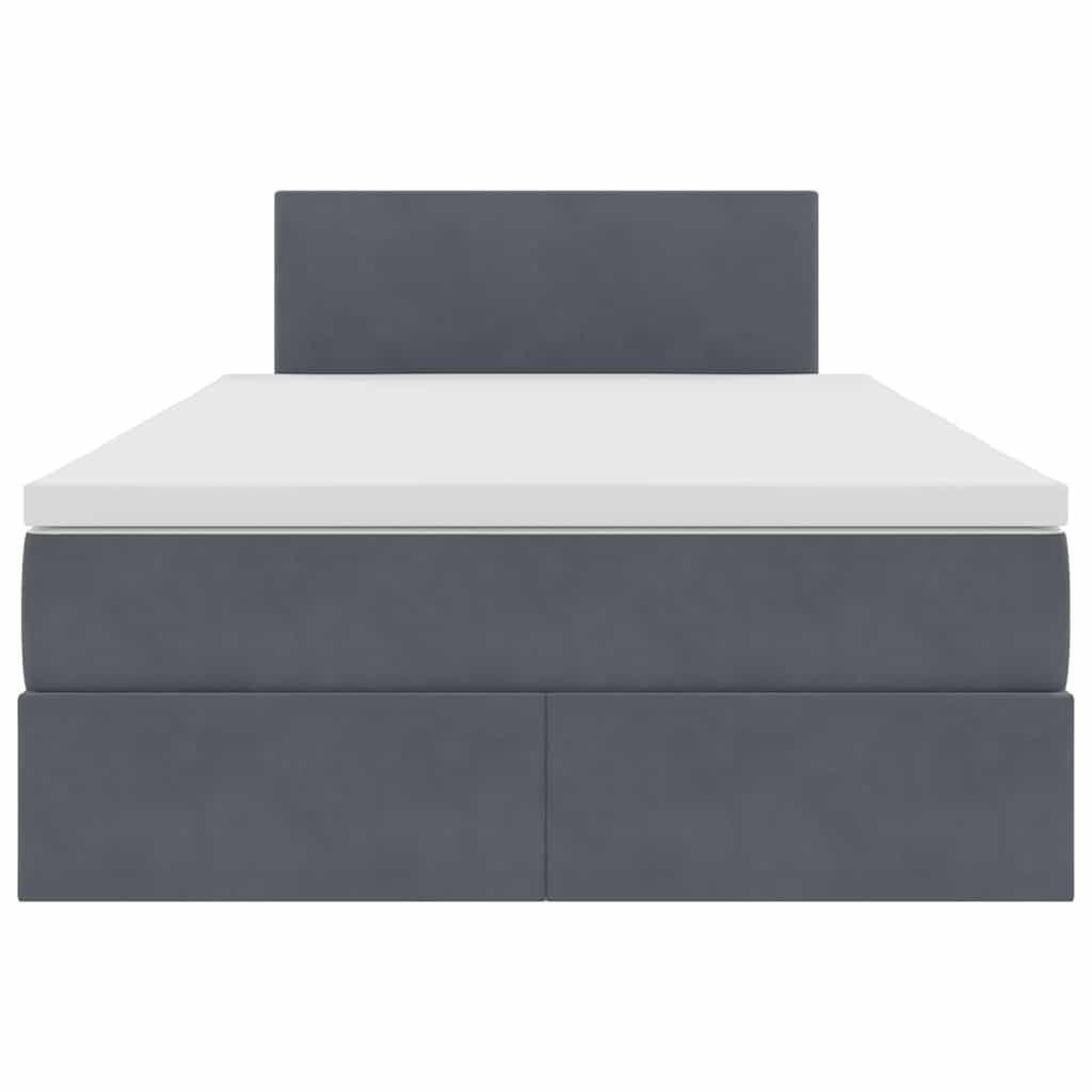 Lit de Rangement avec matelas Gris foncé 120 x 200 cm Velours - XIOS