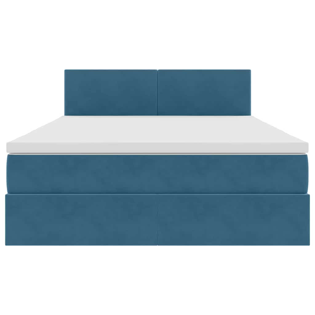 Lit de Rangement avec matelas Bleu foncé 140 x 200 cm Velours - XIOS