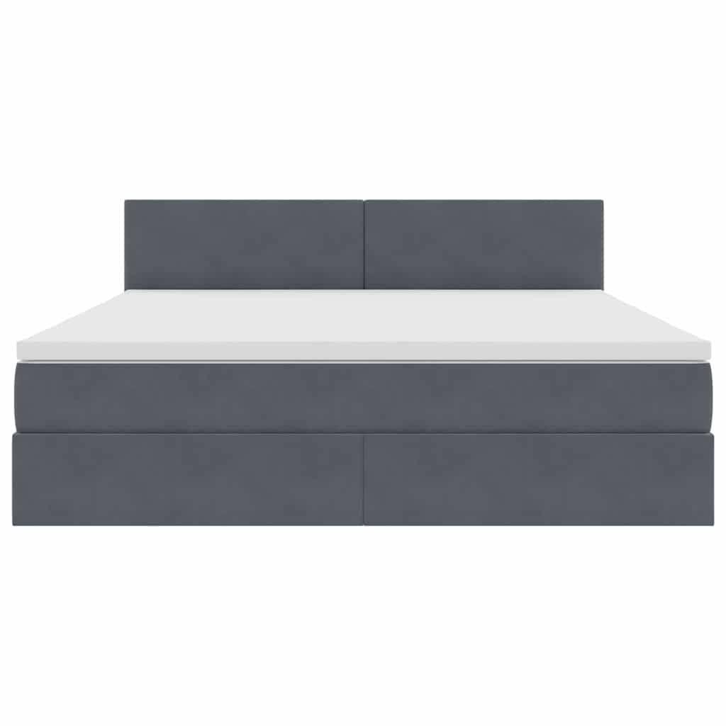 Lit de Rangement avec matelas Gris foncé 160 x 200 cm Velours - XIOS