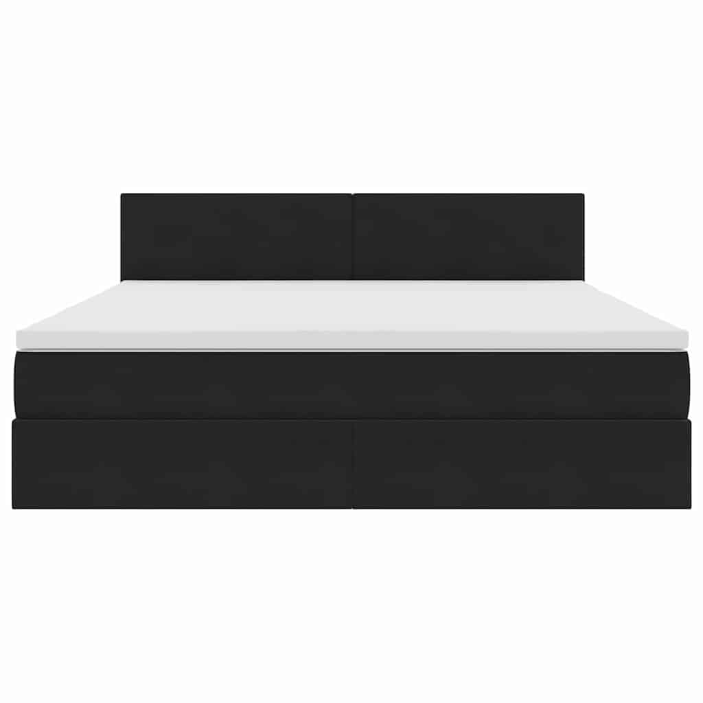 Lit de Rangement avec matelas Noir 160 x 200 cm Velours - XIOS
