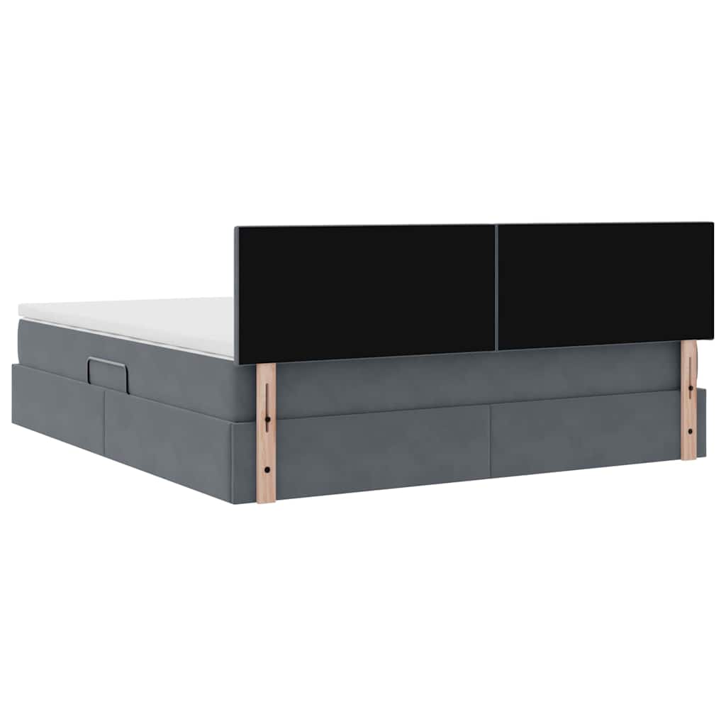 Lit de Rangement avec matelas Gris foncé 180 x 200 cm Velours - XIOS