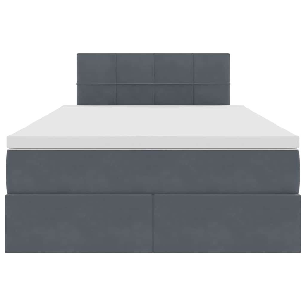 Lit de Rangement avec matelas Gris foncé 120 x 200 cm Velours - XIOS
