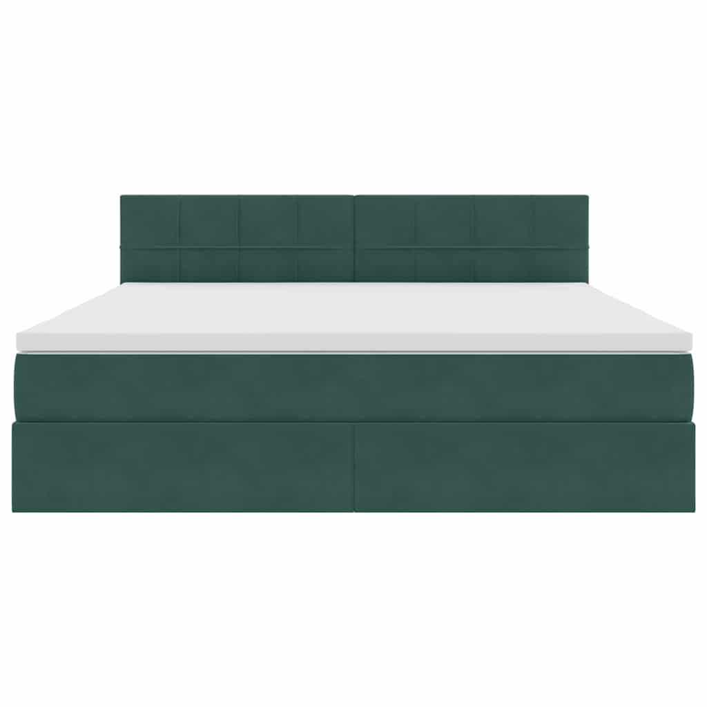 Lit de Rangement avec matelas Vert foncé 180 x 200 cm Velours - XIOS
