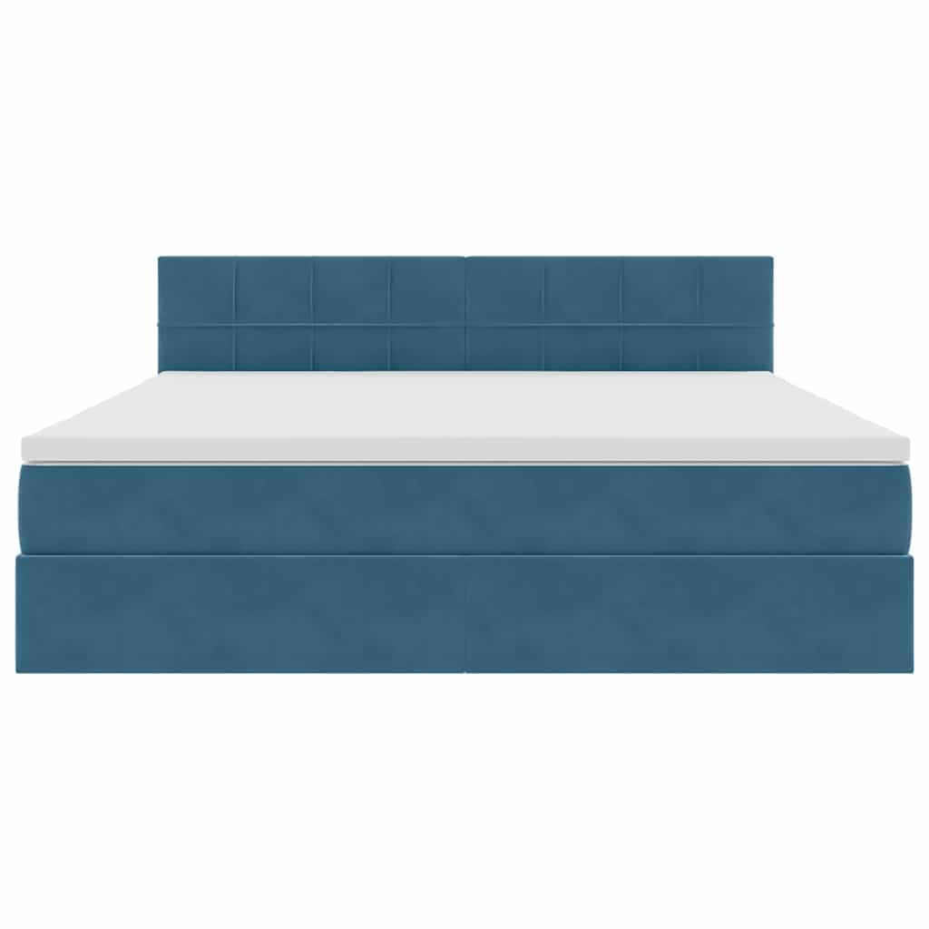 Lit de Rangement avec matelas Bleu foncé 180 x 200 cm Velours - XIOS