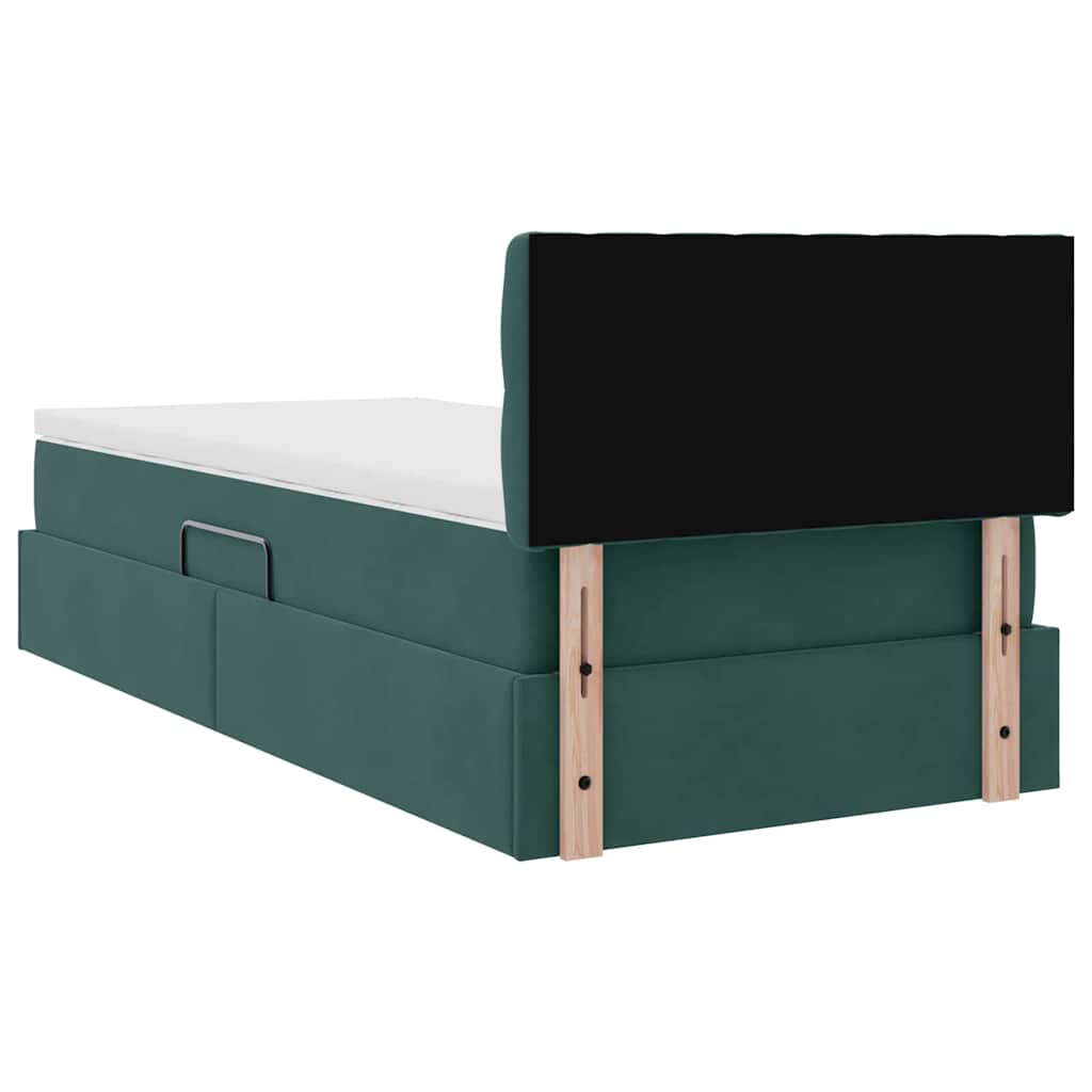 Lit de Rangement avec matelas Vert foncé 100 x 200 cm Velours - XIOS