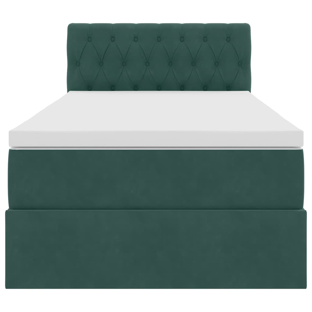 Lit de Rangement avec matelas Vert foncé 100 x 200 cm Velours - XIOS