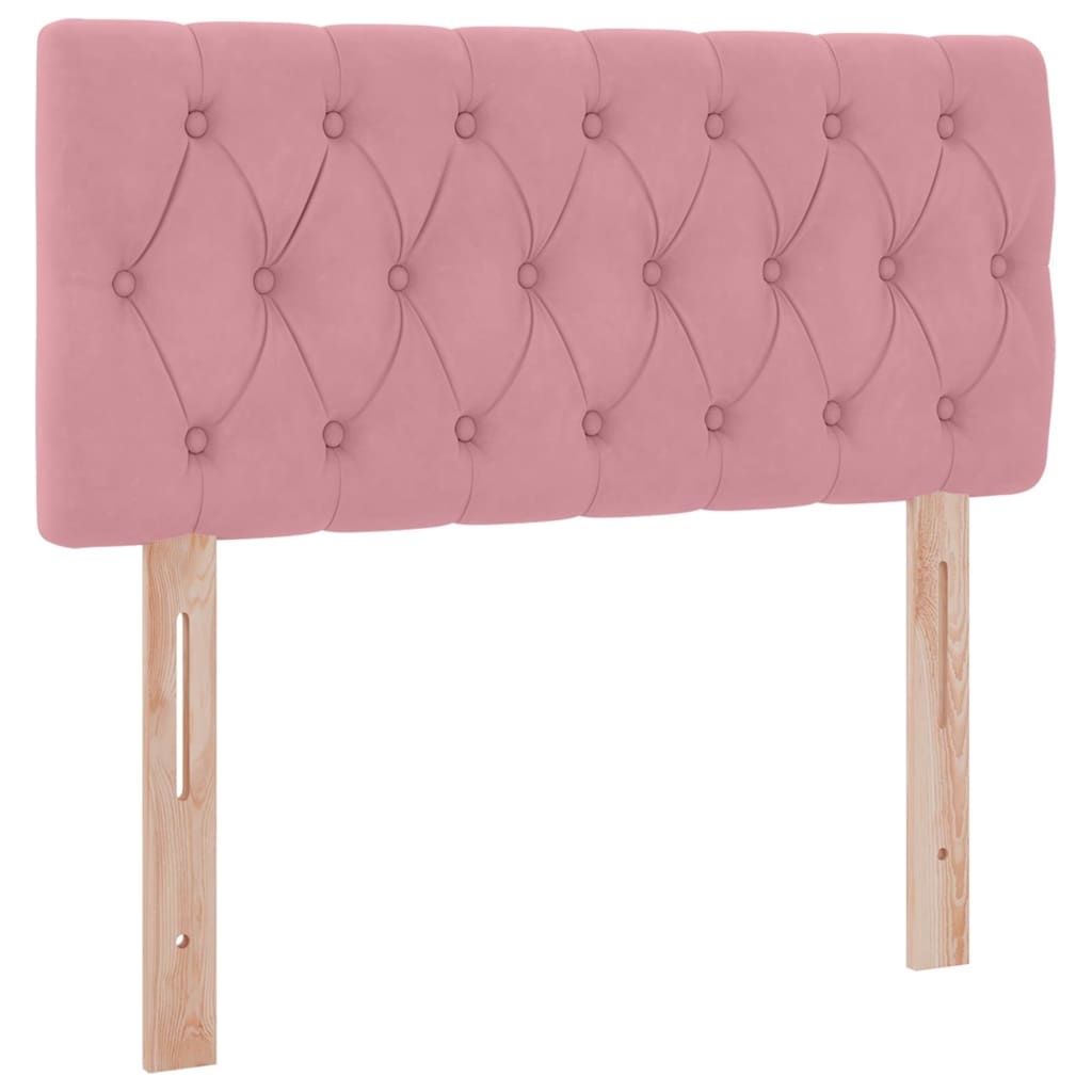 Lit de Rangement avec tête de lit Rose 100 x 200 cm Velours