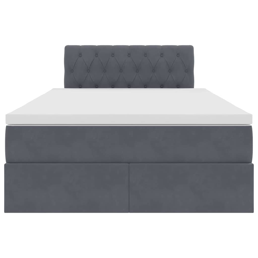 Lit de Rangement avec matelas Gris foncé 120 x 200 cm Velours - XIOS