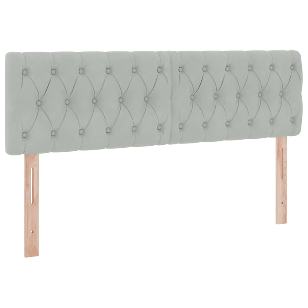 Lit de Rangement avec matelas Gris clair 140 x 190 cm Velours - XIOS