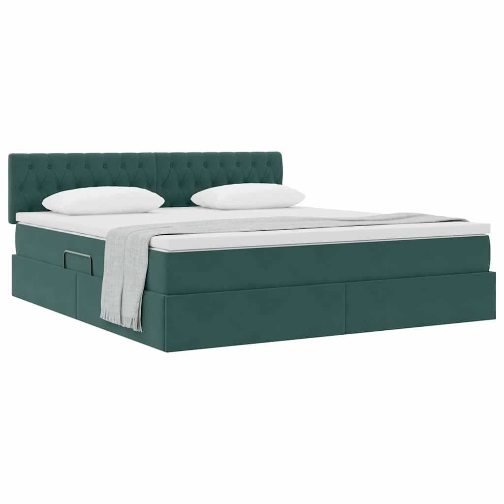 Lit de Rangement avec matelas Vert foncé 180 x 200 cm Velours - XIOS