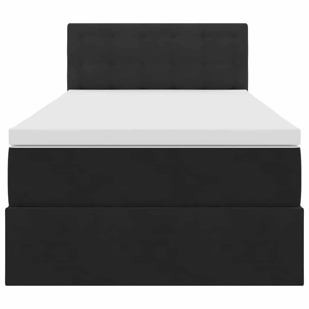 Lit de Rangement avec matelas Noir 100 x 200 cm Velours - XIOS