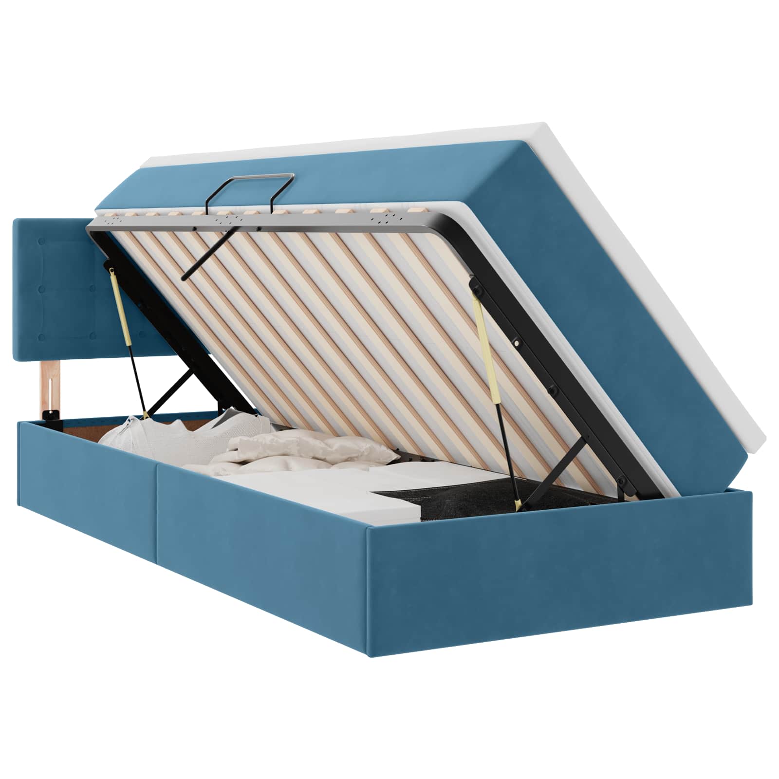 Lit de Rangement avec matelas Bleu foncé 100 x 200 cm Velours - XIOS