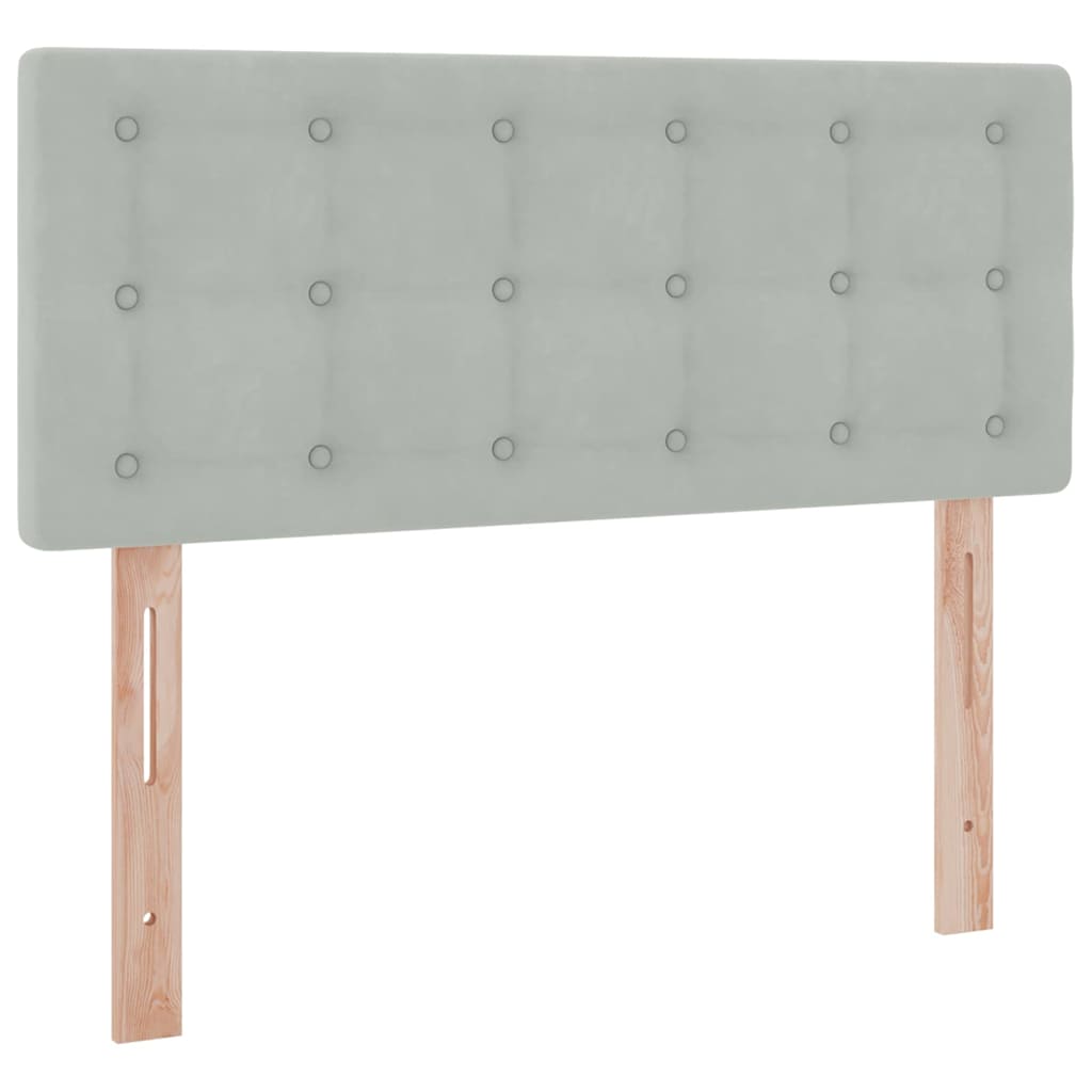 Lit de Rangement avec matelas Gris clair 120 x 190 cm Velours - XIOS