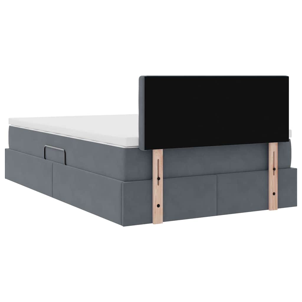 Lit de Rangement avec matelas Gris foncé 120 x 200 cm Velours - XIOS