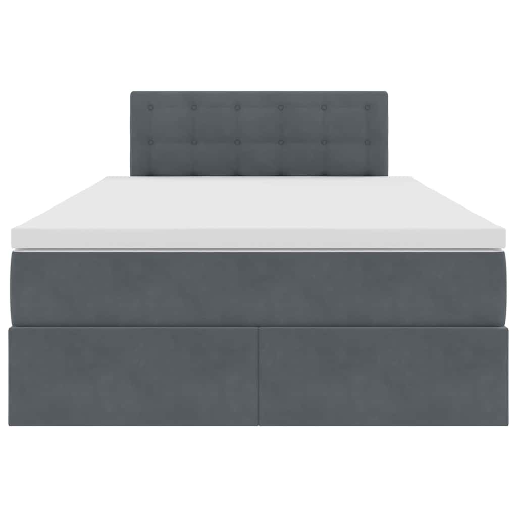 Lit de Rangement avec matelas Gris foncé 120 x 200 cm Velours - XIOS