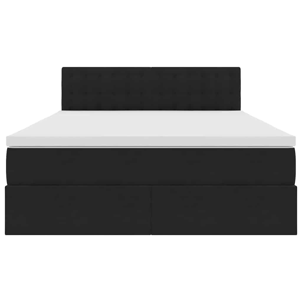 Lit de Rangement avec matelas Noir 140 x 190 cm Velours - XIOS