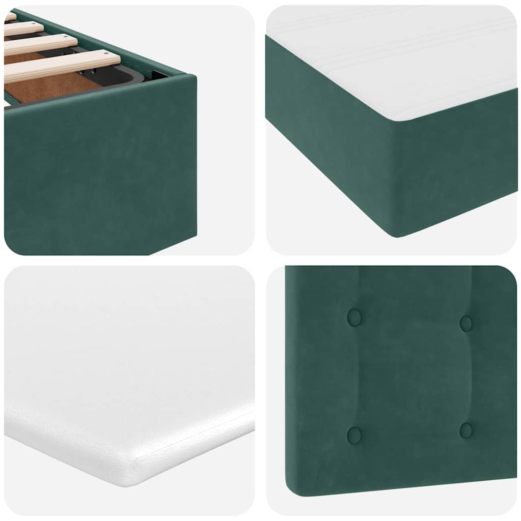 Lit de Rangement avec matelas Vert foncé 140 x 190 cm Velours - XIOS