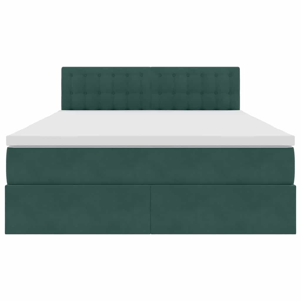 Lit de Rangement avec matelas Vert foncé 140 x 190 cm Velours - XIOS