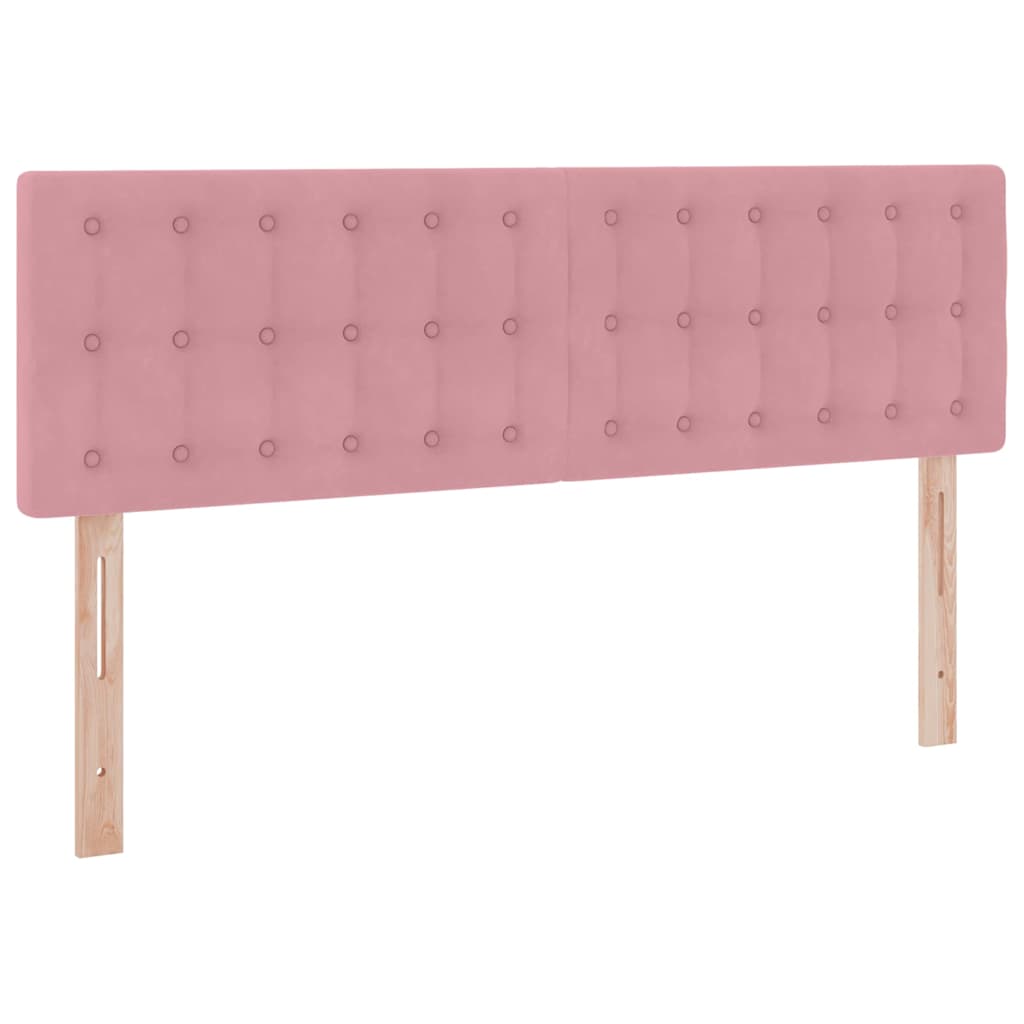 Lit de Rangement avec matelas Rose 140 x 190 cm Velours - XIOS