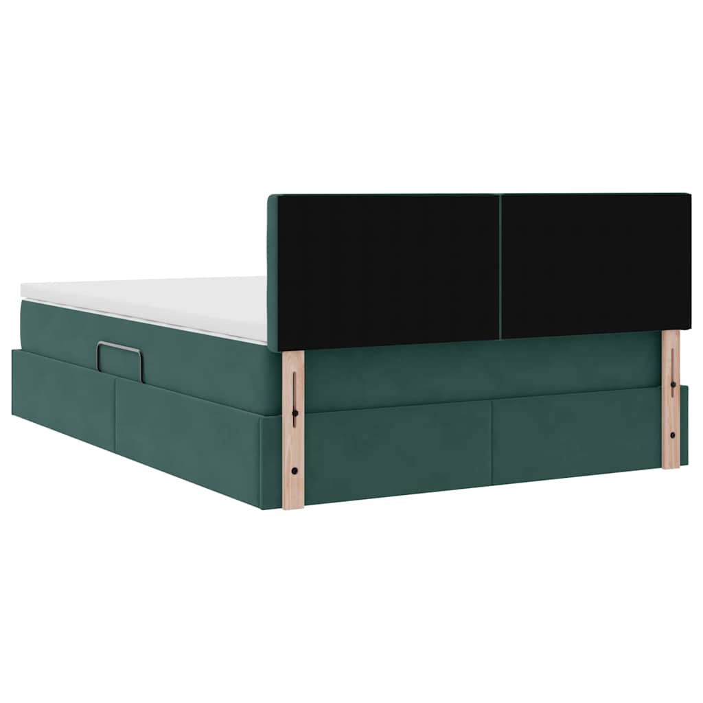 Lit de Rangement avec matelas Vert foncé 140 x 200 cm Velours - XIOS