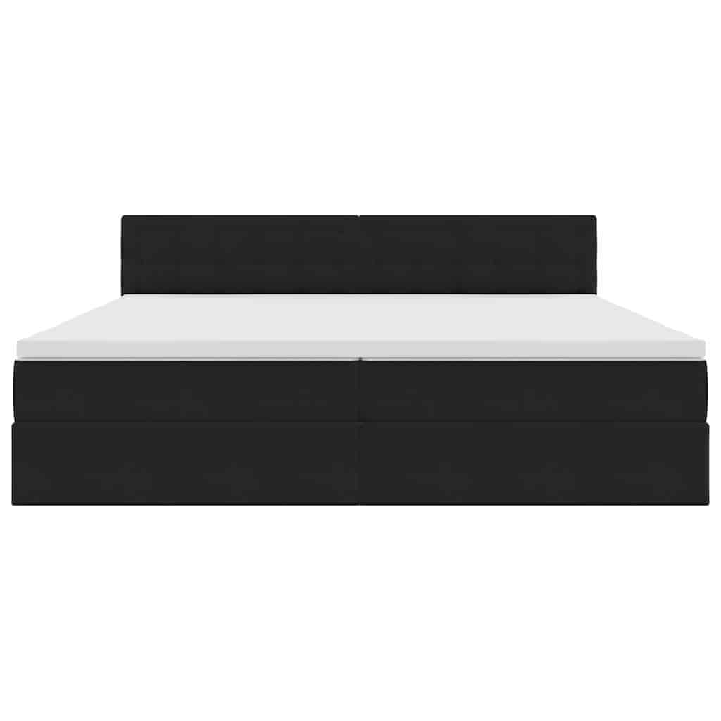 Lit de Rangement avec matelas Noir 200 x 200 cm Velours - XIOS