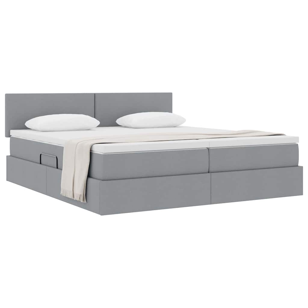 Lit de Rangement Gris clair 180 x 200 cm Cuir synthétique - XIOS