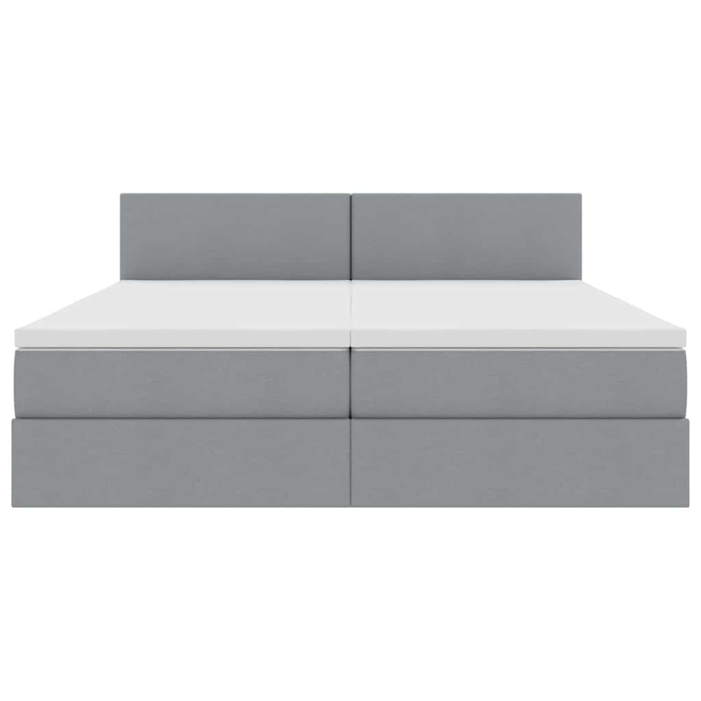 Lit de Rangement Gris clair 200 x 200 cm Cuir synthétique - XIOS