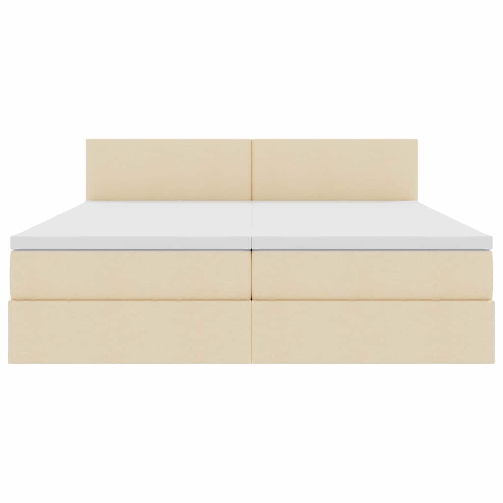 Lit de Rangement Crème 200 x 200 cm Cuir synthétique - XIOS