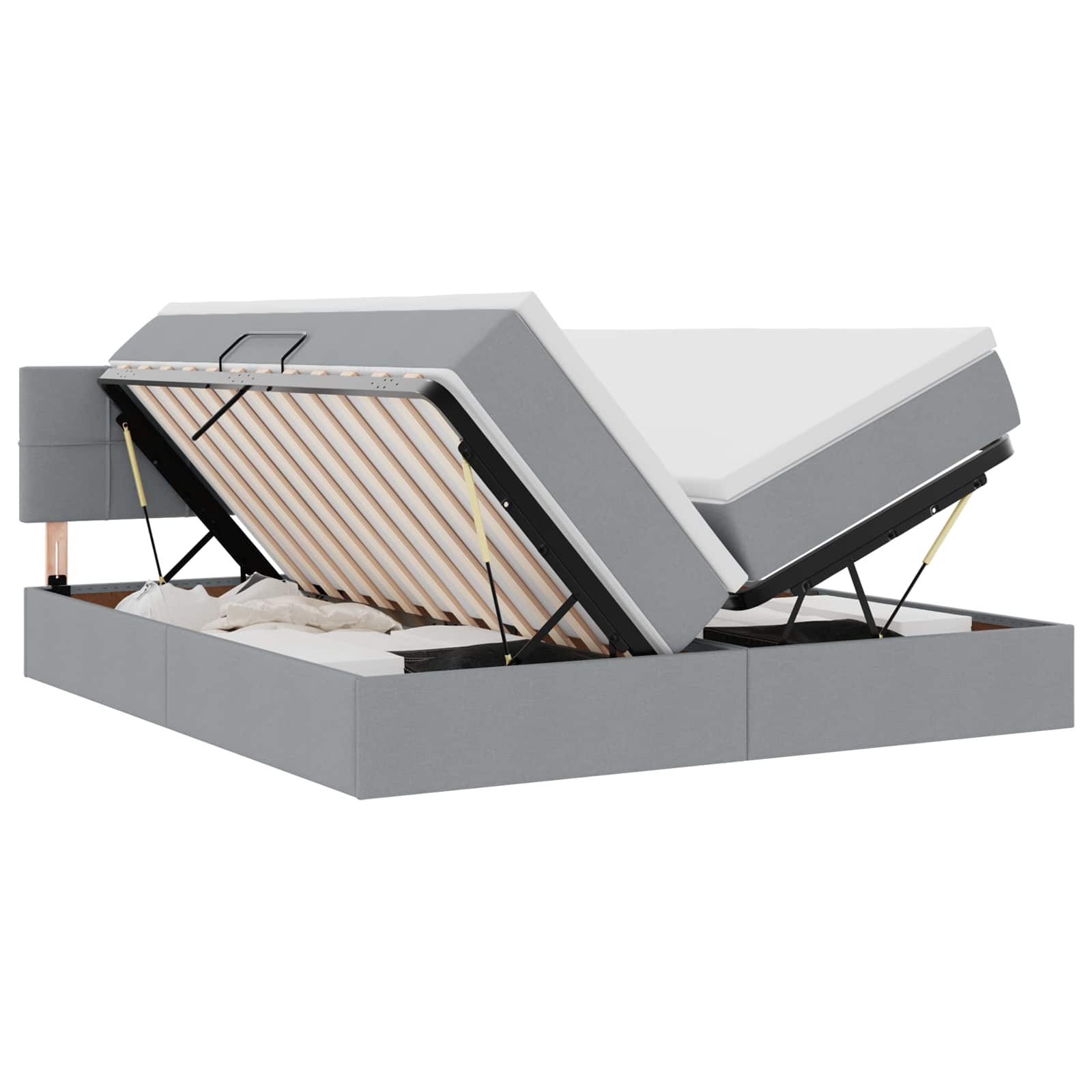 Lit de Rangement Gris clair 200 x 200 cm Cuir synthétique - XIOS