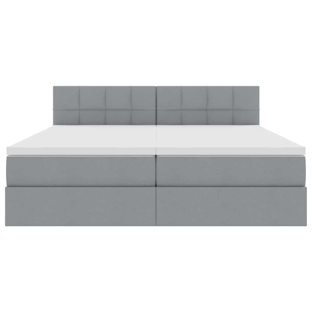 Lit de Rangement Gris clair 200 x 200 cm Cuir synthétique - XIOS