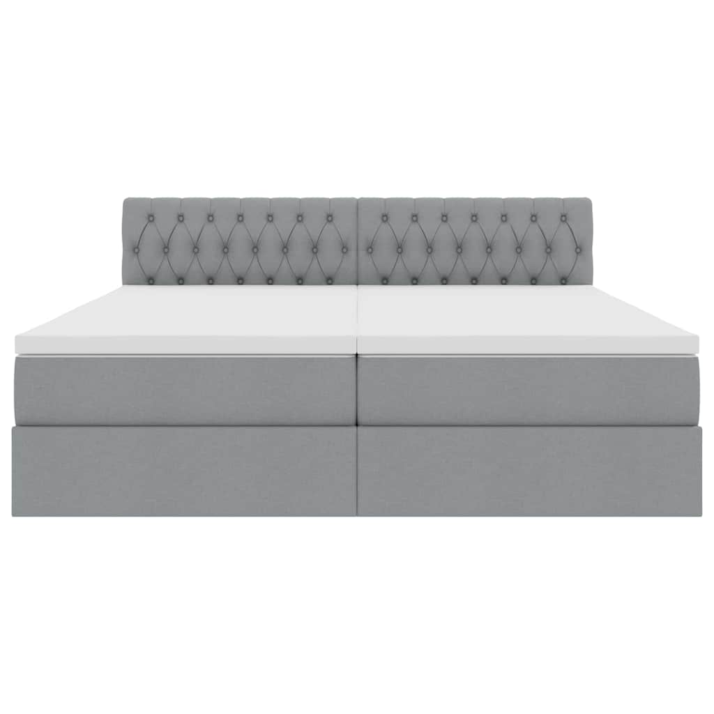 Lit de Rangement Gris clair 200 x 200 cm Cuir synthétique - XIOS