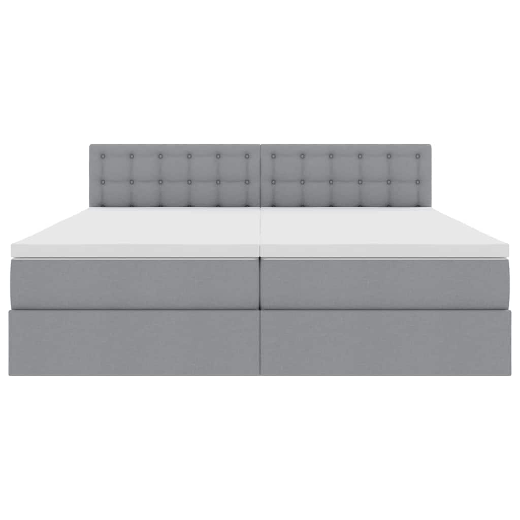 Lit de Rangement Gris clair 200 x 200 cm Cuir synthétique - XIOS