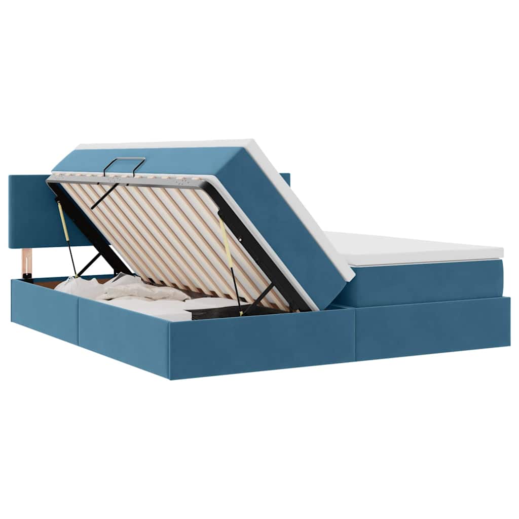 Lit de Rangement avec matelas Bleu foncé 100 x 200 cm - XIOS