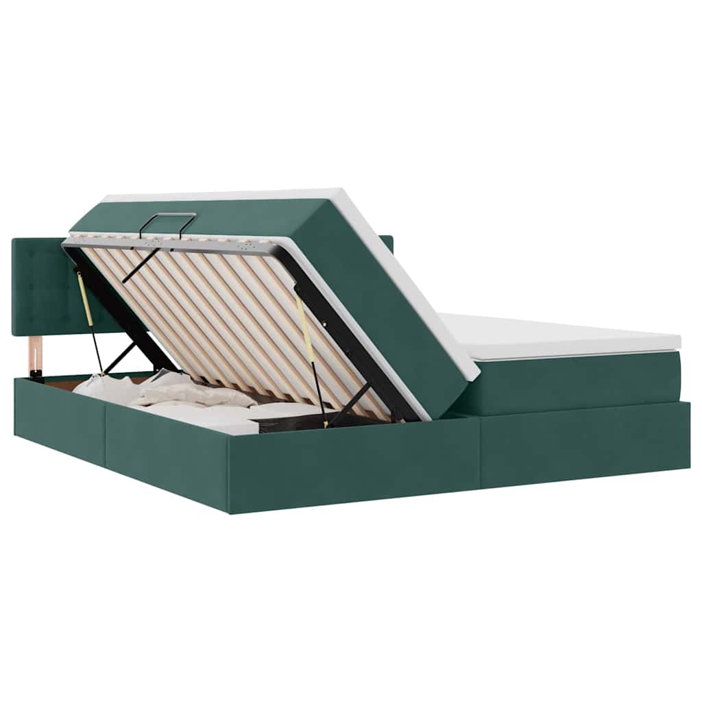 Lit de Rangement avec matelas Vert foncé 100 x 200 cm - XIOS