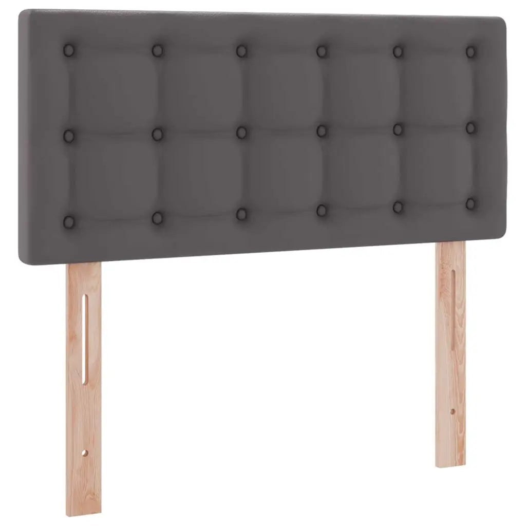 Lit avec rangement et LED Gris 90 x 190 cm Cuir synthétique - XIOS