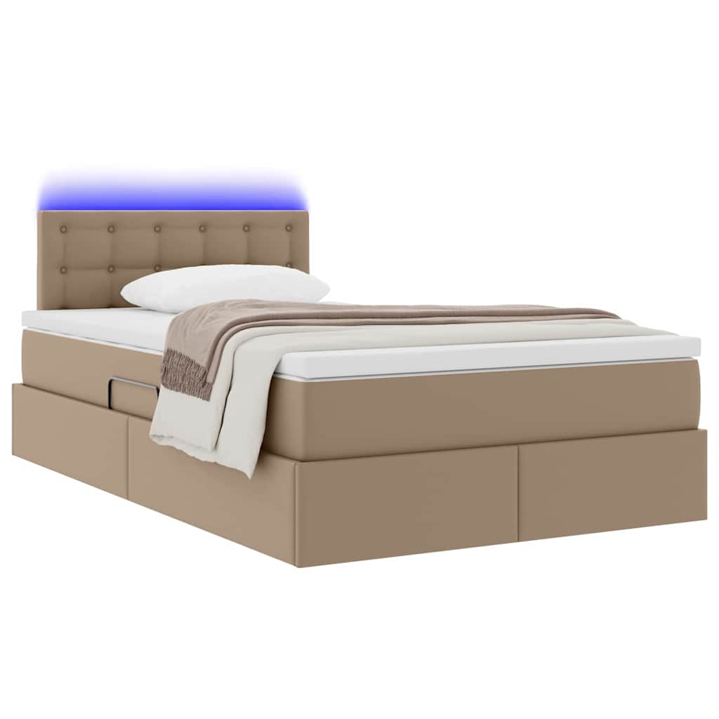 Lit avec rangement et LED avec matelas Cappuccino 120 x 200 cm - XIOS